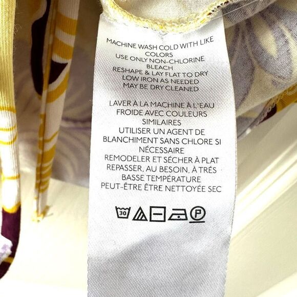 Maeve Anthropologie cinched yellow floral flutter  sleeve tie top - Picture 11 of 12